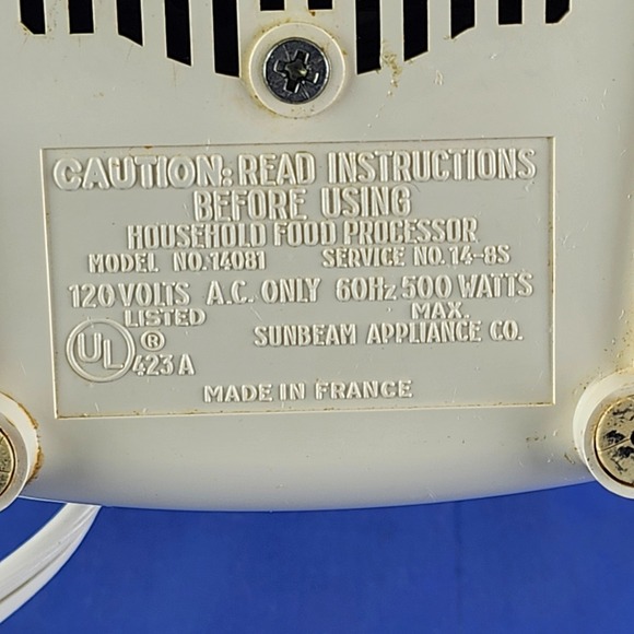 Sunbeam Oskar 14081 Food Processor Chopper 500w France With Slicer No Pusher - Picture 13 of 13